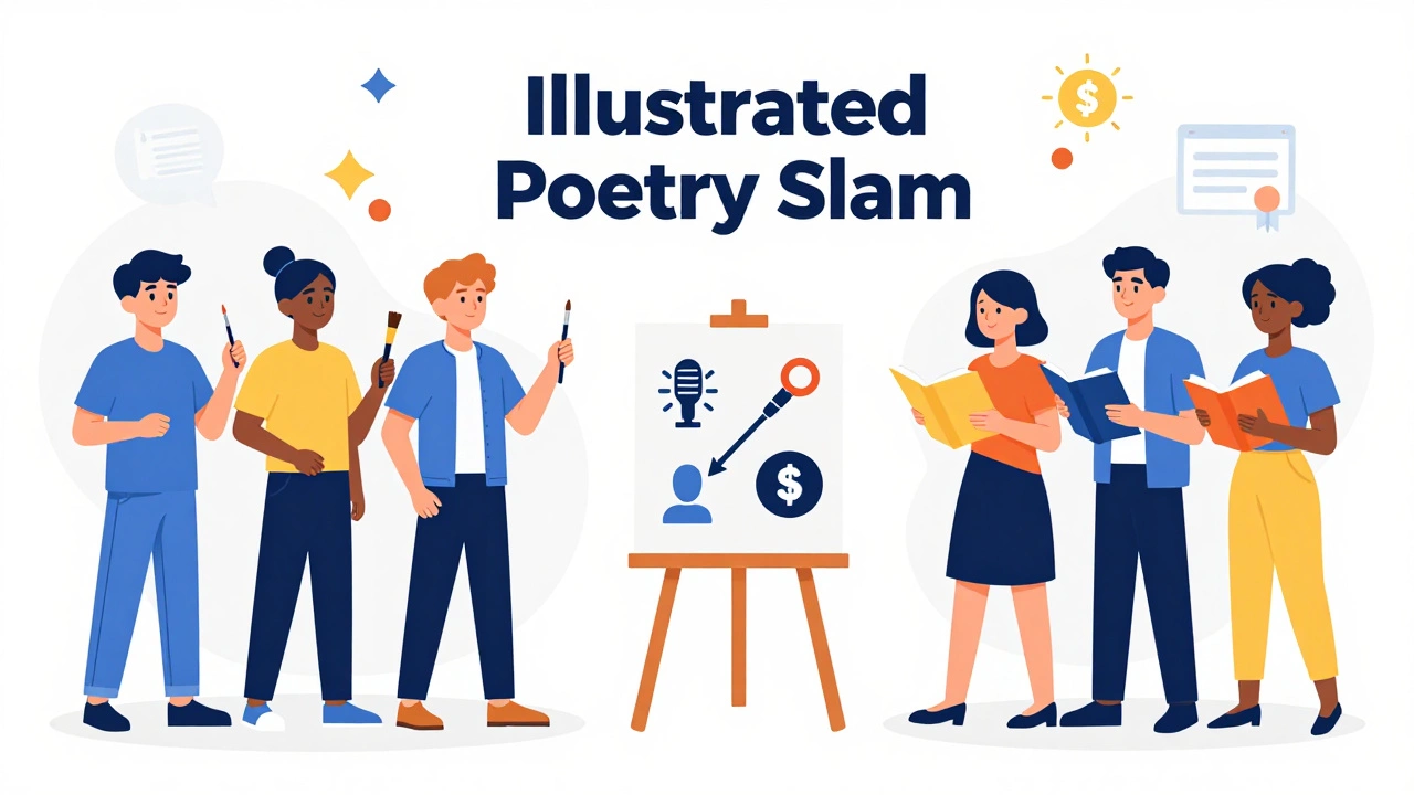 Art and English clubs collaborating on a joint poetry slam event