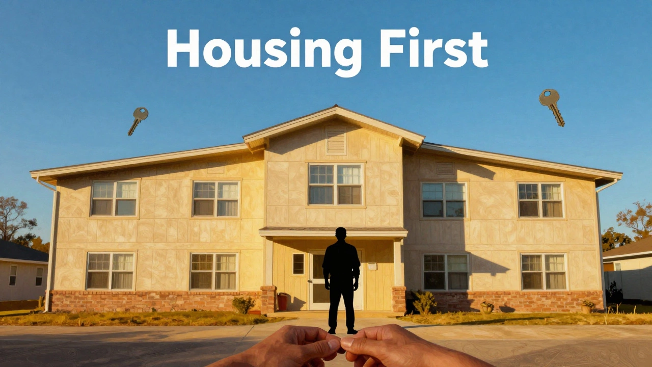Symbolic illustration of stable housing and support for veterans