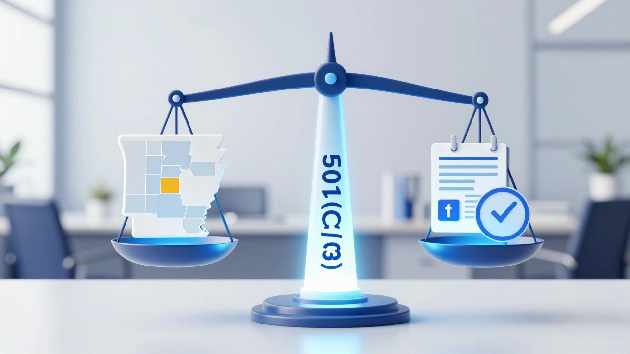 Conceptual graphic showing grant eligibility pillars like tax status and location maps.