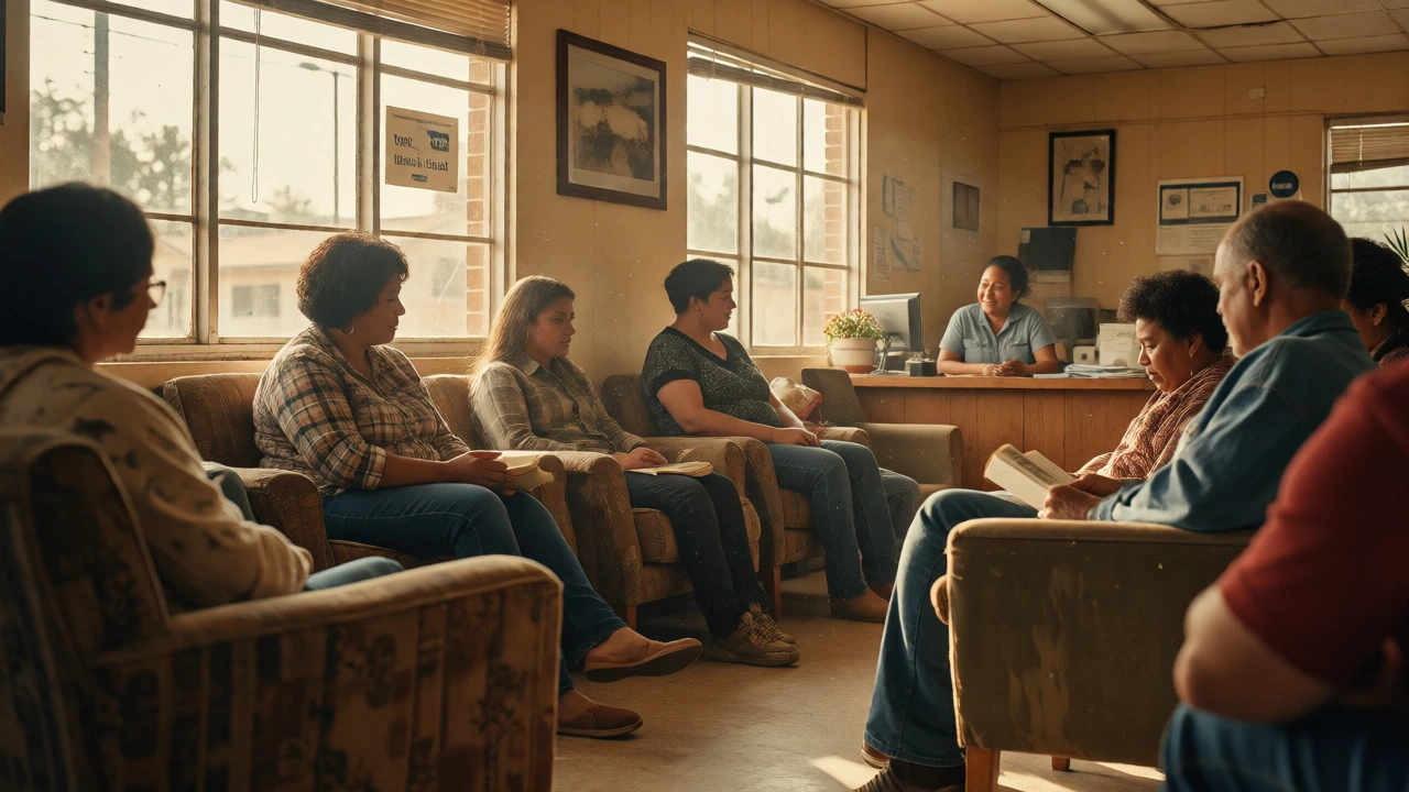 Diverse group in mental health center